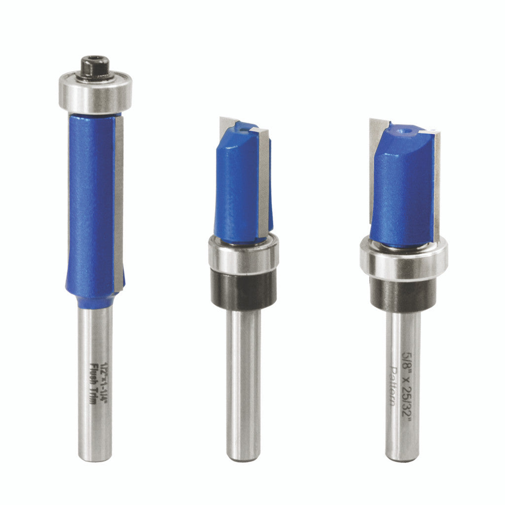 Buy 3pc Flush Trim Router Bit Set 1/4
